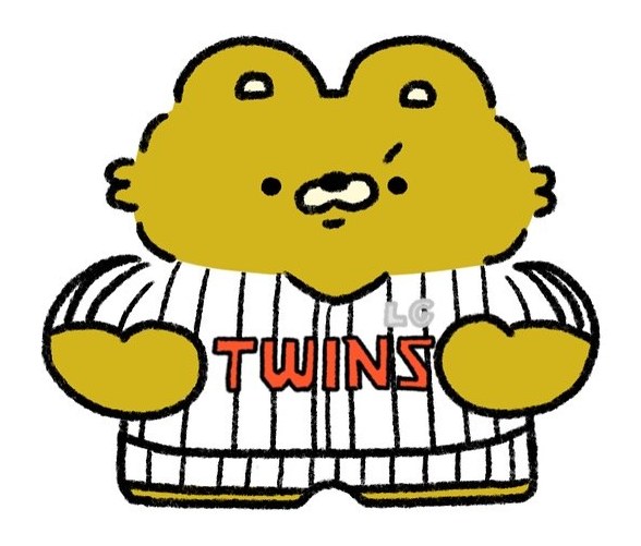 GomGom wearing an LG Twins baseball jersey